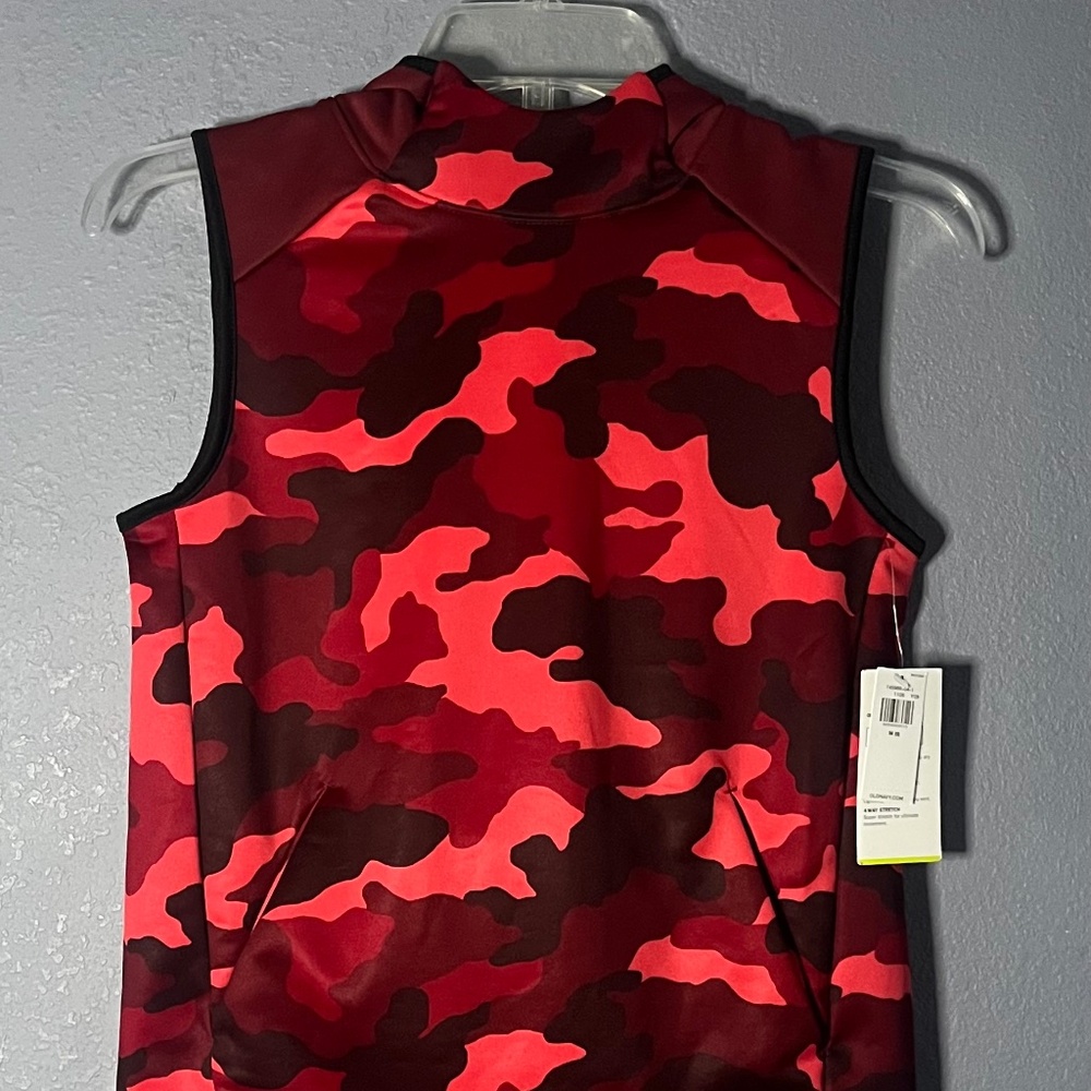 Old‎ Navy Active Techie Fleece Sleeveless Hoodie Youth Medium 8 Red Camo Stretch